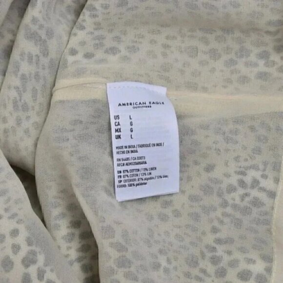American Eagle Leopard Animal  Print Dress Jumper Brown Cream Size Large - Picture 9 of 12